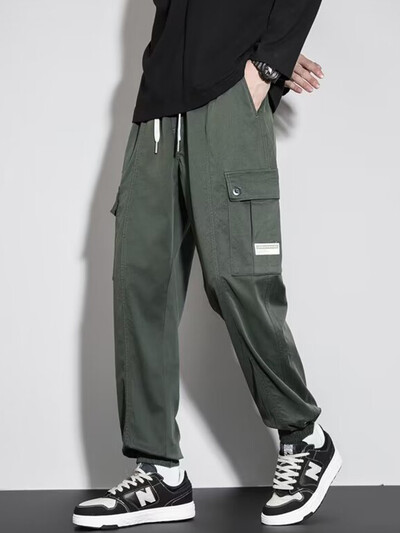 2024 jambiere bărbați la modă și retro, pantaloni largi casual, cu rezistență la sporturi în aer liber, pantaloni murdari simpli