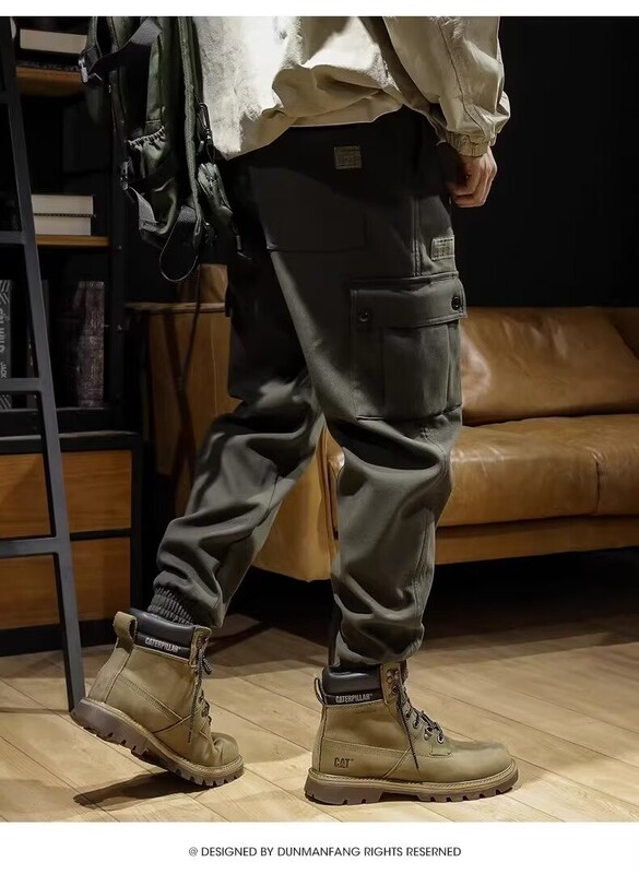 2024 jambiere bărbați la modă și retro, pantaloni largi casual, cu rezistență la sporturi în aer liber, pantaloni murdari simpli