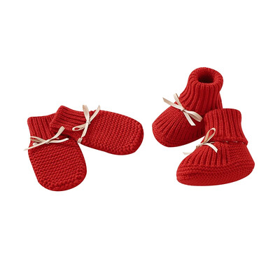 Újszülött cipők Kötött csecsemők lányok fiú csizmák aranyos pillangós csomó Kiegészítők Kalapok Kesztyűk Jumpsuit kisgyermek sétáló ágycipők 0-18M