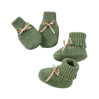 Újszülött cipők Kötött csecsemők lányok fiú csizmák aranyos pillangós csomó Kiegészítők Kalapok Kesztyűk Jumpsuit kisgyermek sétáló ágycipők 0-18M