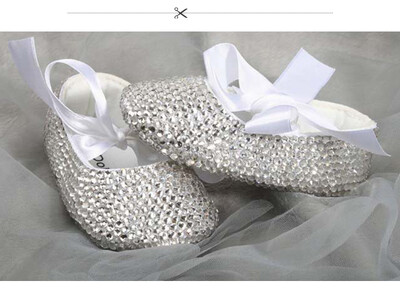 bowknot Personalizat Sparkle Bling cristale Strasuri Pantofi pentru fete pentru bebeluși Panglică pentru copii 0-1Ani Pantofi prințesă First Walkers