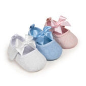 Nove cipele za djevojčice, princeze, mašne, cvijet, dječje cipele za hodanje, cvjetni uzorak, pamučne, mekane neklizajuće cipele za krevetić za malu djecu 0-18 mjeseci