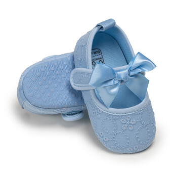 Νέα παπούτσια για κοριτσάκι Princess Bow Flower Baby walking shoes Μοτίβο λουλουδιών Βαμβακερά μαλακά αντιολισθητικά παπούτσια για νήπια 0-18 μηνών