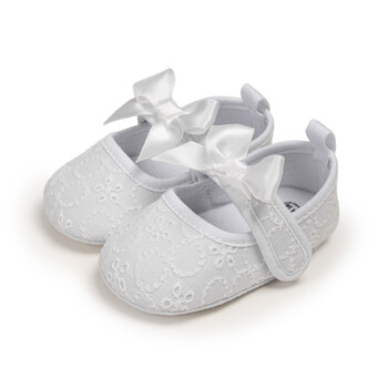 Νέα παπούτσια για κοριτσάκι Princess Bow Flower Baby walking shoes Μοτίβο λουλουδιών Βαμβακερά μαλακά αντιολισθητικά παπούτσια για νήπια 0-18 μηνών