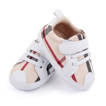 Άνοιξη και Φθινόπωρο Baby Fashion καρό χρώμα με μαλακές σόλες Άνετα παπούτσια για περπάτημα για αγόρια και κορίτσια