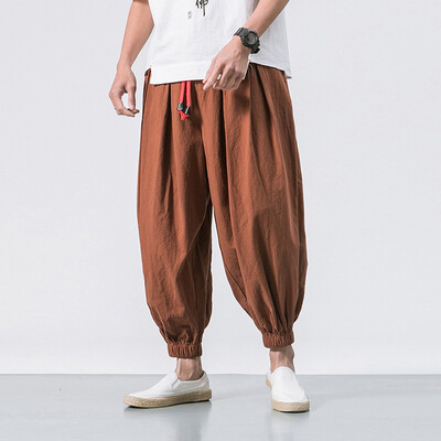 Vīriešu sporta bikses Harajuku brīvas kokvilnas veļa vīriešu harēms baggy bikses masīvas ikdienas bikses vīriešu ikdienas lielizmēra ielas apģērbs