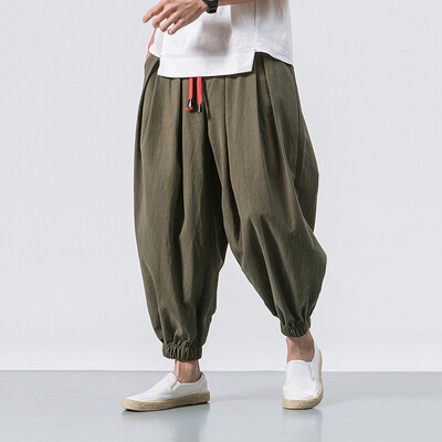 Vīriešu sporta bikses Harajuku brīvas kokvilnas veļa vīriešu harēms baggy bikses masīvas ikdienas bikses vīriešu ikdienas lielizmēra ielas apģērbs