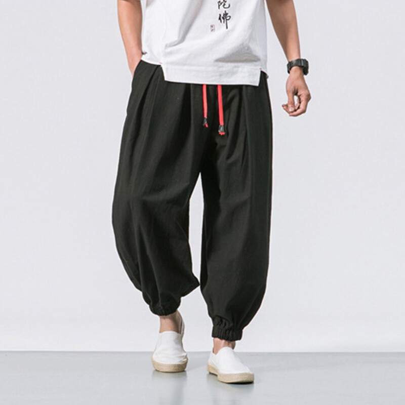 Vīriešu sporta bikses Harajuku brīvas kokvilnas veļa vīriešu harēms baggy bikses masīvas ikdienas bikses vīriešu ikdienas lielizmēra ielas apģērbs