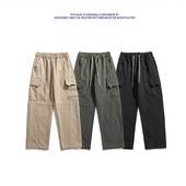 Ljeto 2024. novi stil ledeno svileni kombinezon labavog struka za dječake tanke brzosušeće sportske hlače široke hlače ravnih nogavica muške ležerne