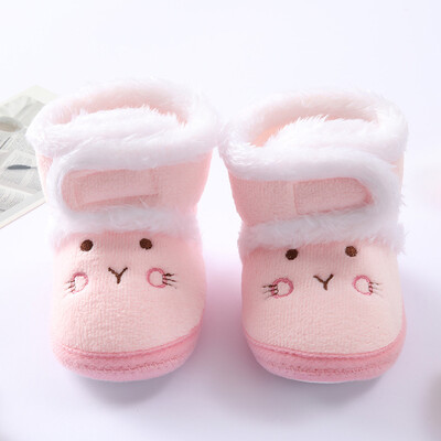 Zimske dječje čizmice Tople cipele za hodanje za novorođenčad sa slatkim crtanim filmom za dojenčad, podeblje tople plišane neklizajuće čizme za snijeg 0-18 mjeseci