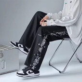 Ljetna moda za dječake ravne cijevi trend vrećaste zgodne high street hip hop široke nogavice ležerne sportske hlače s cvijetom indijskog oraha