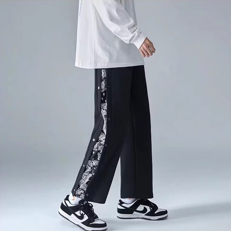 Ljetna moda za dječake ravne cijevi trend vrećaste zgodne high street hip hop široke nogavice ležerne sportske hlače s cvijetom indijskog oraha