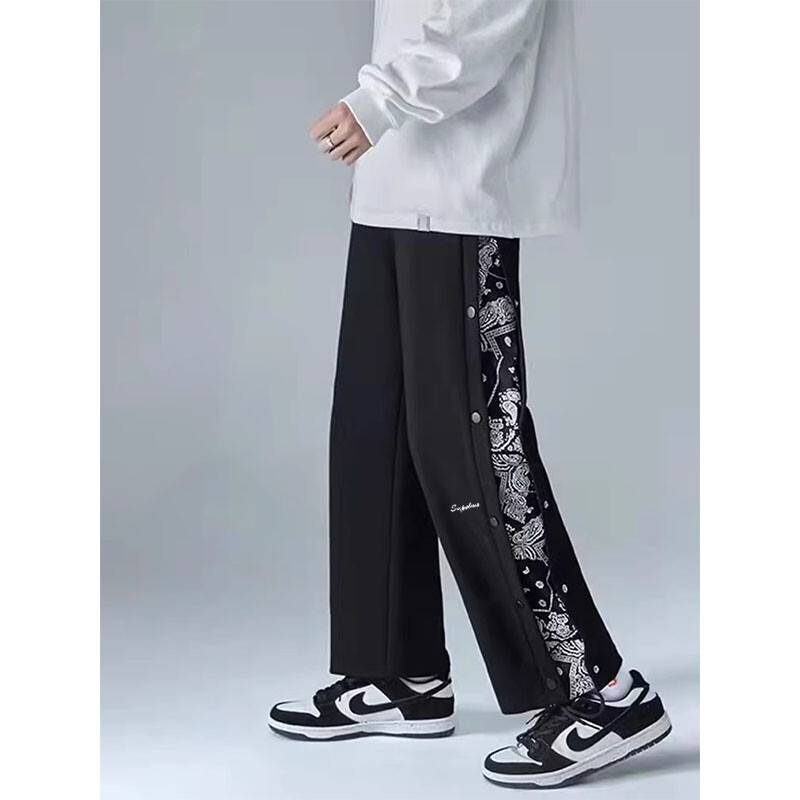 Ljetna moda za dječake ravne cijevi trend vrećaste zgodne high street hip hop široke nogavice ležerne sportske hlače s cvijetom indijskog oraha