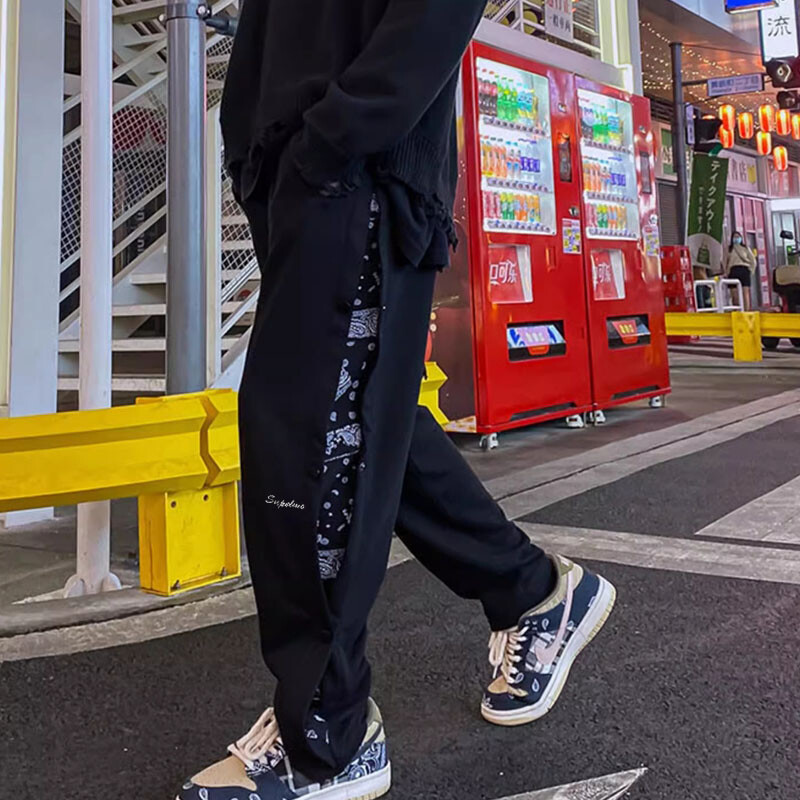 Ljetna moda za dječake ravne cijevi trend vrećaste zgodne high street hip hop široke nogavice ležerne sportske hlače s cvijetom indijskog oraha