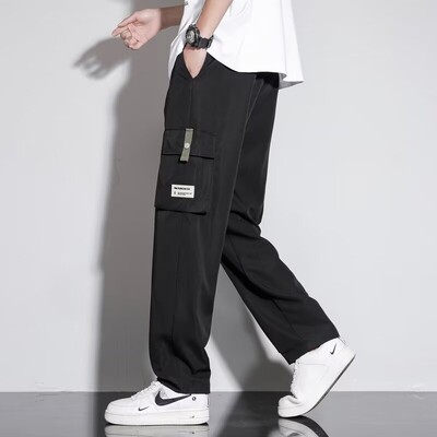 De primăvară și de vară, subțire, high street, în stil n-stil retro, salopete casual, cu șnur, pantaloni drepti largi, buzunare mari