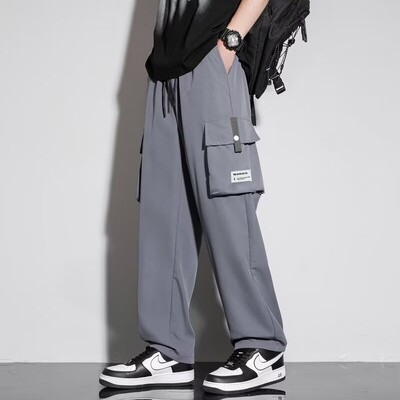 De primăvară și de vară, subțire, high street, în stil n-stil retro, salopete casual, cu șnur, pantaloni drepti largi, buzunare mari