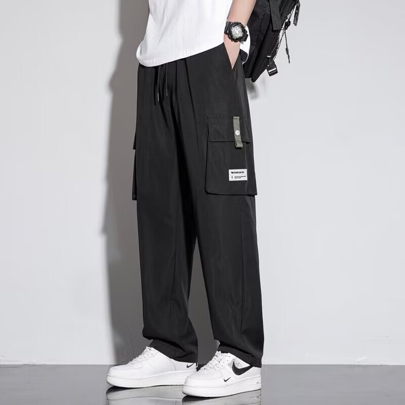 De primăvară și de vară, subțire, high street, în stil n-stil retro, salopete casual, cu șnur, pantaloni drepti largi, buzunare mari