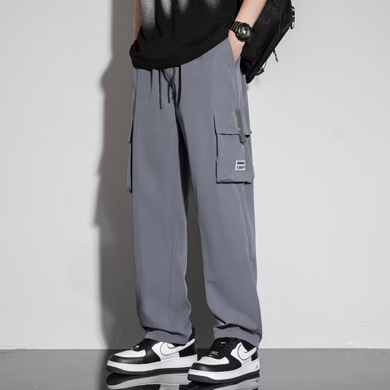 De primăvară și de vară, subțire, high street, în stil n-stil retro, salopete casual, cu șnur, pantaloni drepti largi, buzunare mari