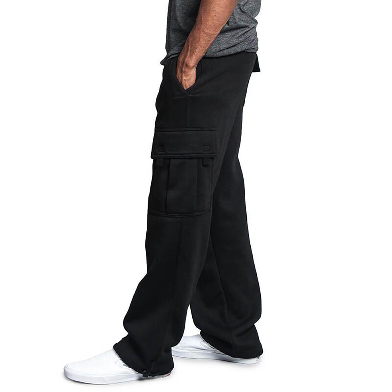 Pantaloni de trening pentru bărbați Pantaloni de jogging cu croiala dreaptă pentru sport și îmbrăcăminte de stradă Pantaloni lungi cu șnur supradimensionați largi Pantaloni cu buzunare multiple pentru bărbați