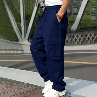Harajuku Oversized Cargo Parachute Pants Autumn Men Streetwear Vintage Y2k Hip Hop Wide Leg Joggers φαρδύ casual φούτερ