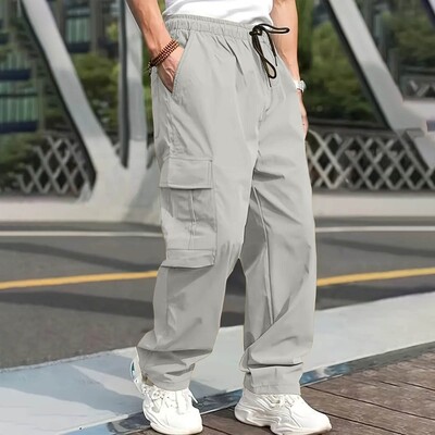 Harajuku Oversized Cargo Parachute Pants Autumn Men Streetwear Vintage Y2k Hip Hop Wide Leg Joggers φαρδύ casual φούτερ