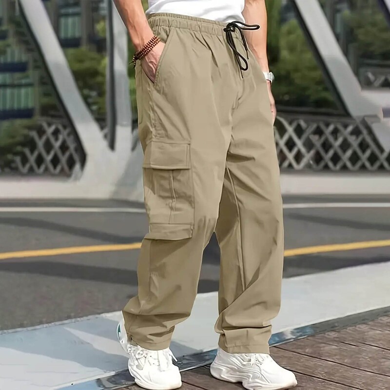 Harajuku Oversized Cargo Parachute Pants Autumn Men Streetwear Vintage Y2k Hip Hop Wide Leg Joggers φαρδύ casual φούτερ