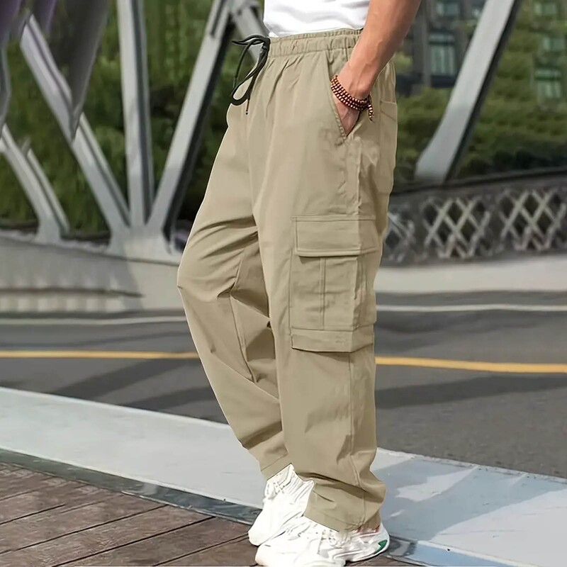 Harajuku Oversized Cargo Parachute Pants Autumn Men Streetwear Vintage Y2k Hip Hop Wide Leg Joggers φαρδύ casual φούτερ