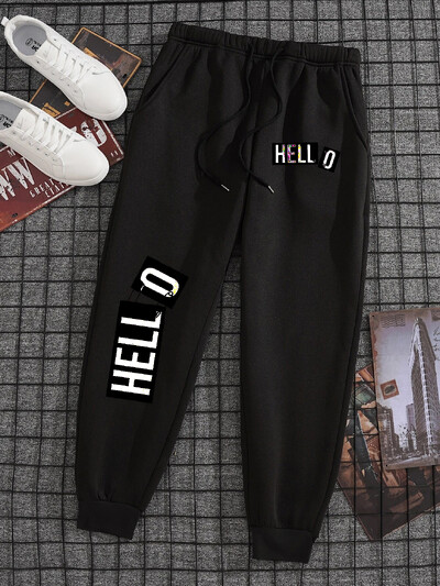 Sveiki Jautra vēstule Vīriešu sieviešu skriešanas bikses pieguļošas āra bikses siltas ikdienas somas, skriešanas sporta bikses, kabatas garš treniņtērps pāris