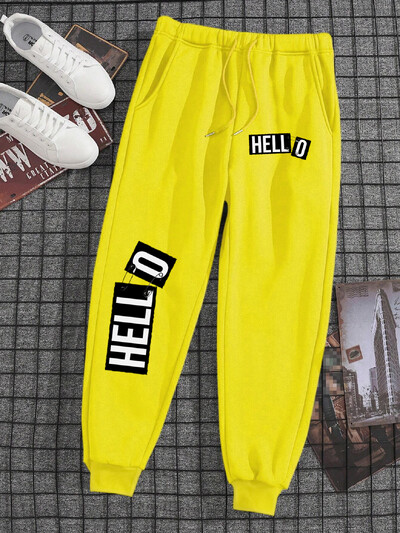 Sveiki Jautra vēstule Vīriešu sieviešu skriešanas bikses pieguļošas āra bikses siltas ikdienas somas, skriešanas sporta bikses, kabatas garš treniņtērps pāris