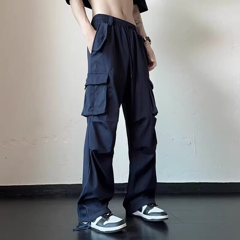 2024 Army Zeleni kombinezon do struka Hlače za dječake Vrećaste hlače ravnih nogavica s više džepova Muška ležerna ulična odjeća Hlače trenirka