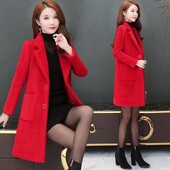 Vuneni kaputi Ženske jesensko-zimske vunene kapute 2022. Ženske duge nove korejske mode Velike veličine, tanke i debele tople parke od flisa