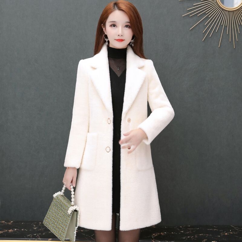 Vuneni kaputi Ženske jesensko-zimske vunene kapute 2022. Ženske duge nove korejske mode Velike veličine, tanke i debele tople parke od flisa