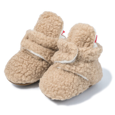 KIDSUN Șosete pentru bebeluși Pantofi tricotați cu dungi multicolore anti-alunecare Iarnă pentru bebeluși băieți pantofi pentru fetiță Bumbac First Walkers Șosete pentru nou-născut
