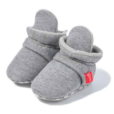 KIDSUN Șosete pentru bebeluși Pantofi tricotați cu dungi multicolore anti-alunecare Iarnă pentru bebeluși băieți pantofi pentru fetiță Bumbac First Walkers Șosete pentru nou-născut