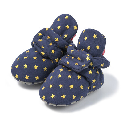KIDSUN Șosete pentru bebeluși Pantofi tricotați cu dungi multicolore anti-alunecare Iarnă pentru bebeluși băieți pantofi pentru fetiță Bumbac First Walkers Șosete pentru nou-născut