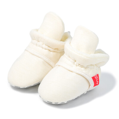 KIDSUN Șosete pentru bebeluși Pantofi tricotați cu dungi multicolore anti-alunecare Iarnă pentru bebeluși băieți pantofi pentru fetiță Bumbac First Walkers Șosete pentru nou-născut