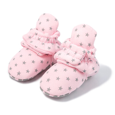 KIDSUN Șosete pentru bebeluși Pantofi tricotați cu dungi multicolore anti-alunecare Iarnă pentru bebeluși băieți pantofi pentru fetiță Bumbac First Walkers Șosete pentru nou-născut