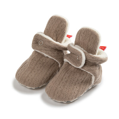 KIDSUN Șosete pentru bebeluși Pantofi tricotați cu dungi multicolore anti-alunecare Iarnă pentru bebeluși băieți pantofi pentru fetiță Bumbac First Walkers Șosete pentru nou-născut
