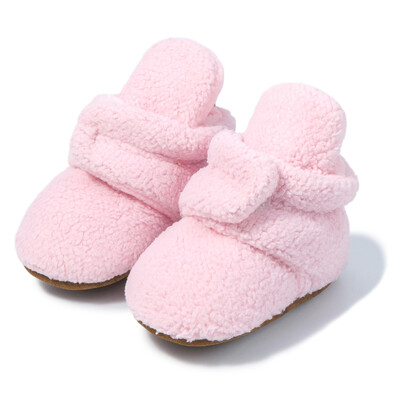 KIDSUN Șosete pentru bebeluși Pantofi tricotați cu dungi multicolore anti-alunecare Iarnă pentru bebeluși băieți pantofi pentru fetiță Bumbac First Walkers Șosete pentru nou-născut