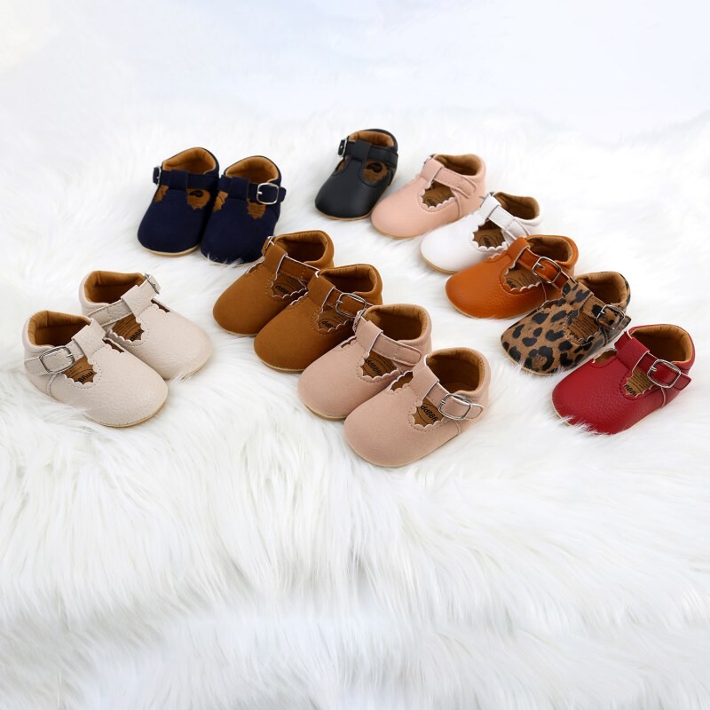 Meke kožne dječje cipele Novorođenčad Gumeni potplati Prve hodalice Cvjetne obrube Cipele za malu djecu Protuklizne cipele za djevojčice Prehodne cipele