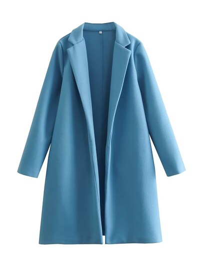 TRAF Ženski kaput dugih rukava Široka jakna Vintage dugačak baloner Ženska gornja odjeća Topla Y2K oversize stil za stari novac 2024.