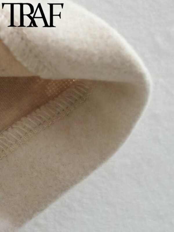 TRAF Ženski kaput dugih rukava Široka jakna Vintage dugačak baloner Ženska gornja odjeća Topla Y2K oversize stil za stari novac 2024.