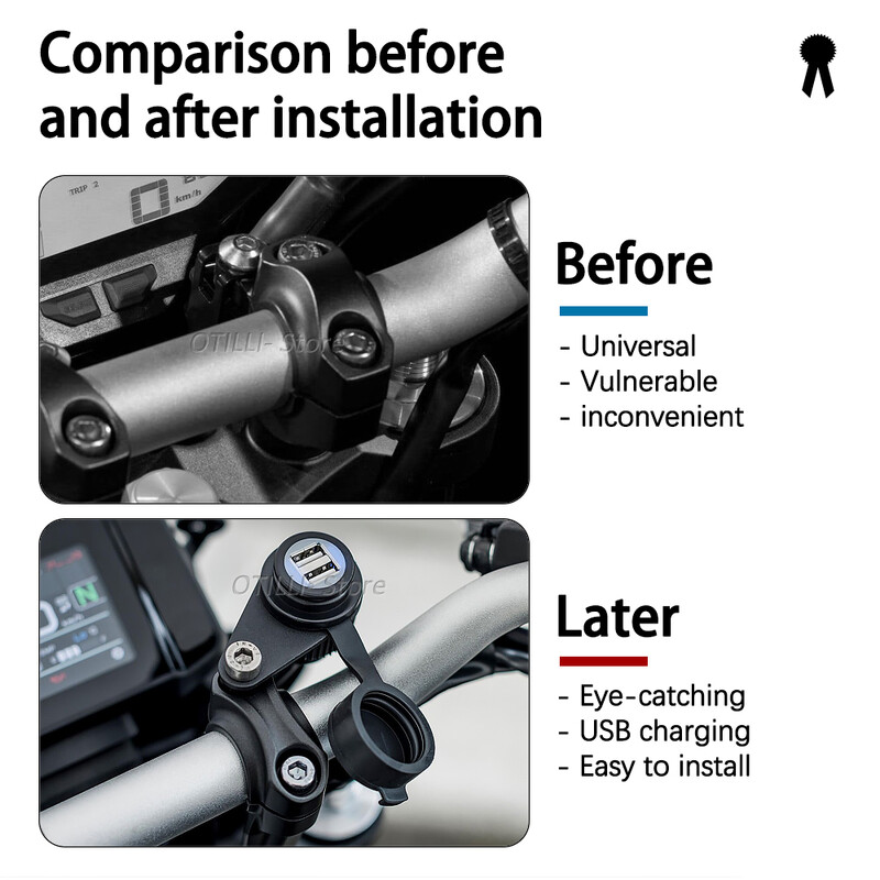 Motocikla 12V DV priekš Yamaha MT-07 MT-09 SP Tracer FZ-09 FZ-07 Tracer XSR 700 900 dubultā USB lādētāja adaptera ligzdas pārveidotājs