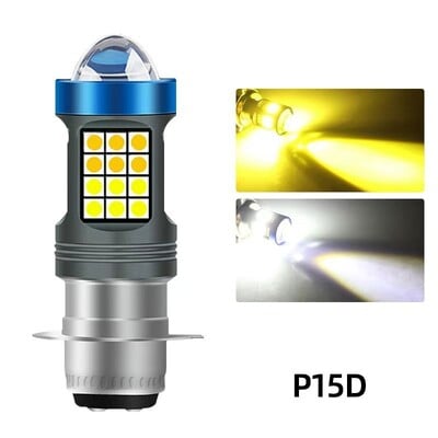 1 db 20000Lm H4 LED Moto H6 BA20D P15D LED motoros fényszóró izzók 3570 CSP lencse Fehér Sárga Hi Lo lámpa robogó tartozékok