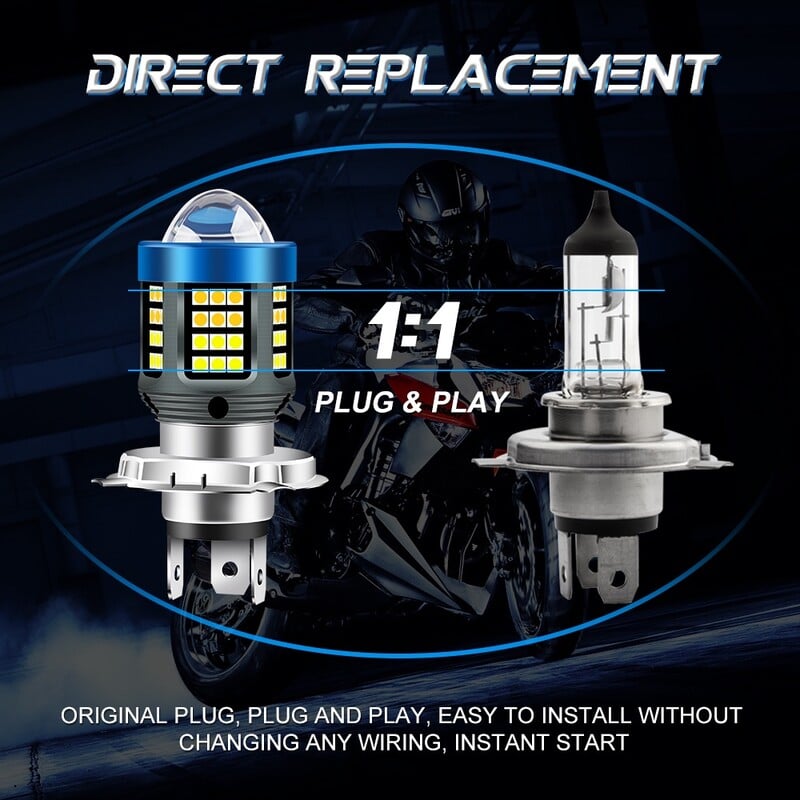 1 db 20000Lm H4 LED Moto H6 BA20D P15D LED motoros fényszóró izzók 3570 CSP lencse Fehér Sárga Hi Lo lámpa robogó tartozékok