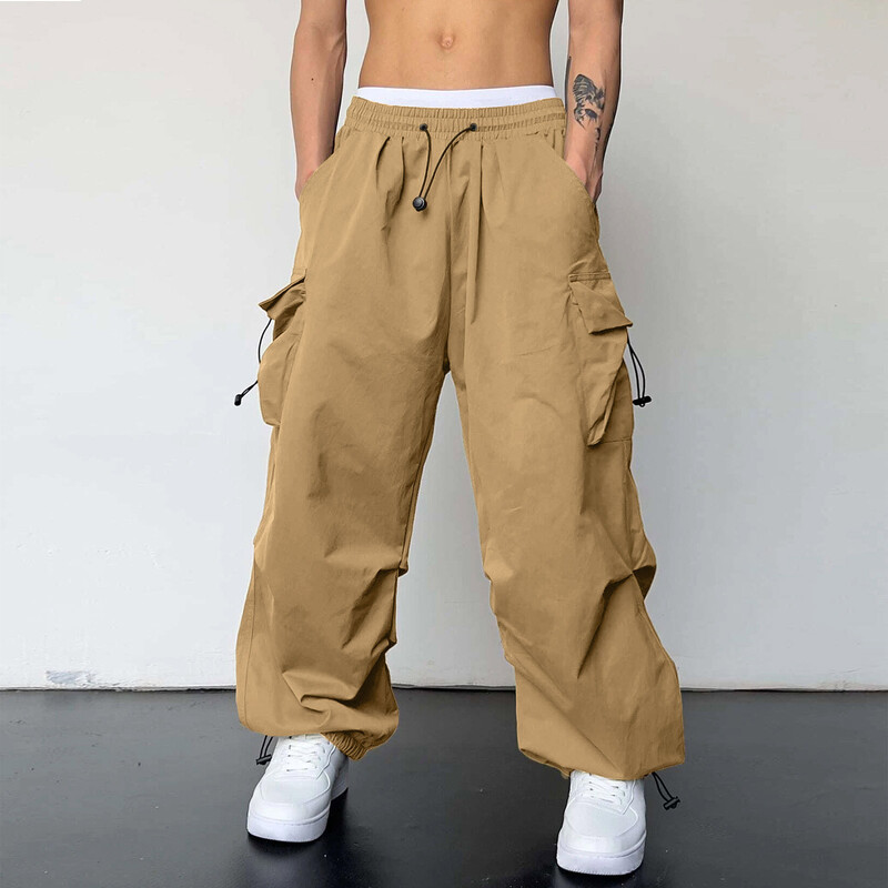 Pantaloni Baggy Hombre Pantaloni Y2k Pantaloni cargo supradimensionați cu parașuta bărbați Hip Hop Jaggers Baggy Vintage Casual Pantaloni de sport Techwear