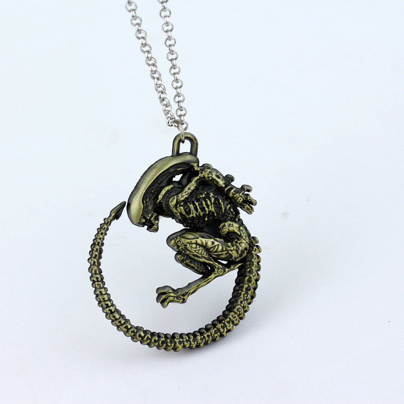 Alien vs Breloc Predator Pendant Alien Pendant Din aliaj de zinc Masca Pandantiv Colier