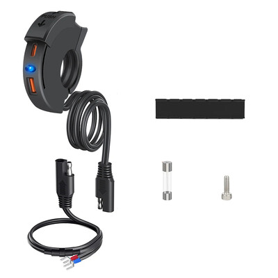 Vrući motocikl QC 3.0 USB brzi punjač, vodootporna utičnica s priključkom tipa C, nova PD utičnica za mobilne punjače od 12 V, utikač za motocikl