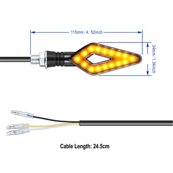 Σήματα στροφής LED μοτοσικλέτας Fishscale που αναβοσβήνουν μοτοσικλέτα LED εύκαμπτα φώτα ημέρας Αξεσουάρ αυτοκινήτου γενικής χρήσης