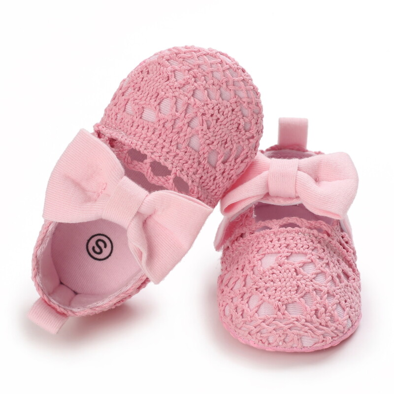 Klasiskās modes jaundzimušo rozā apavi mazuļiem Neslīdoši auduma apavi apakšā meitenēm Eleganti ikdienas princešu apavi Pirmie pastaigu apavi